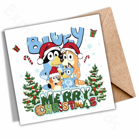 Bluey Kids Christmas Card | Christmas Card For Kids