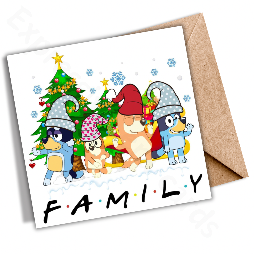 Bluey Christmas Card | Christmas Cards For Kids