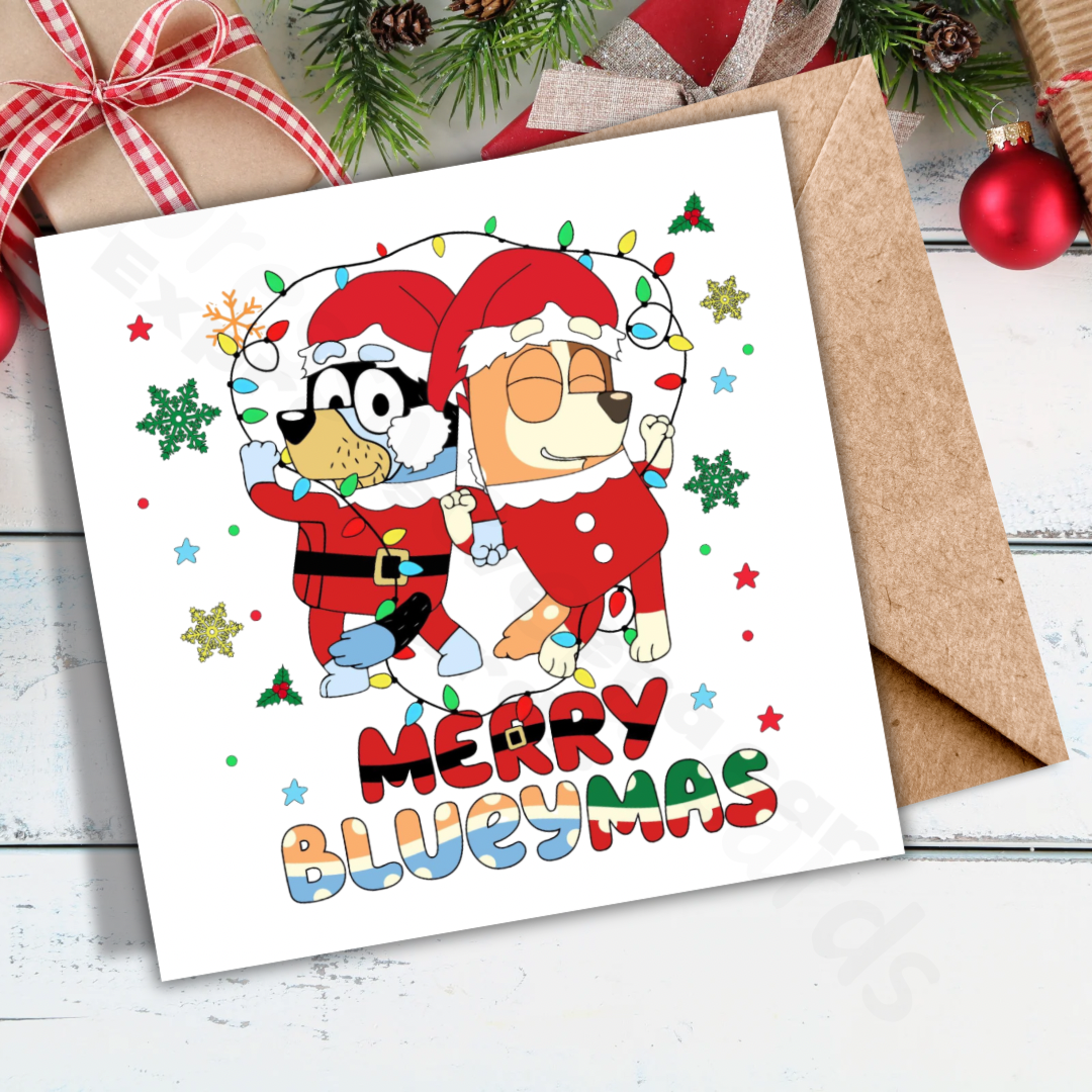 Bluey Christmas Card | Christmas cards for kids.