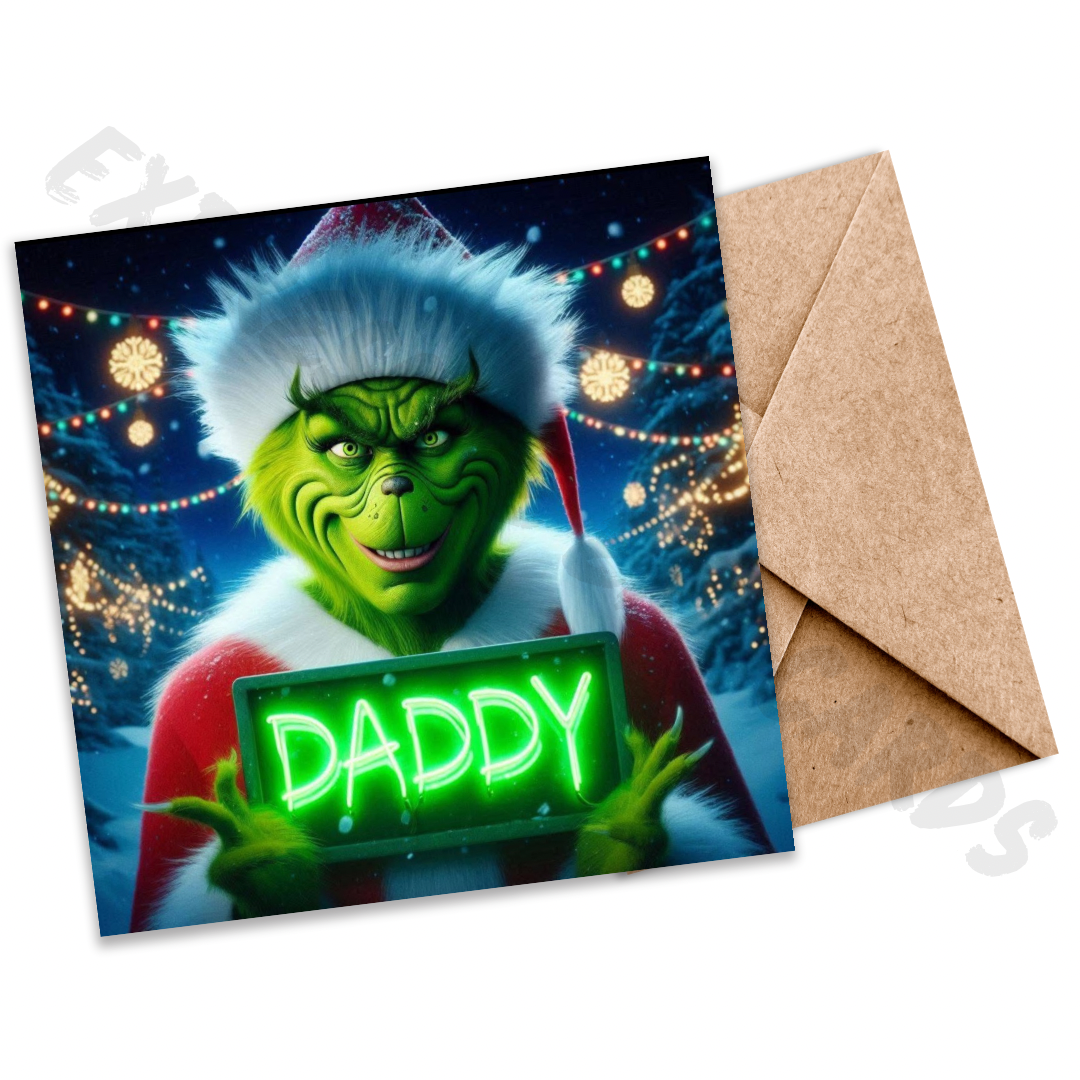 Daddy | Mummy Grinch Greeting Card - A Fun and Festive Twist