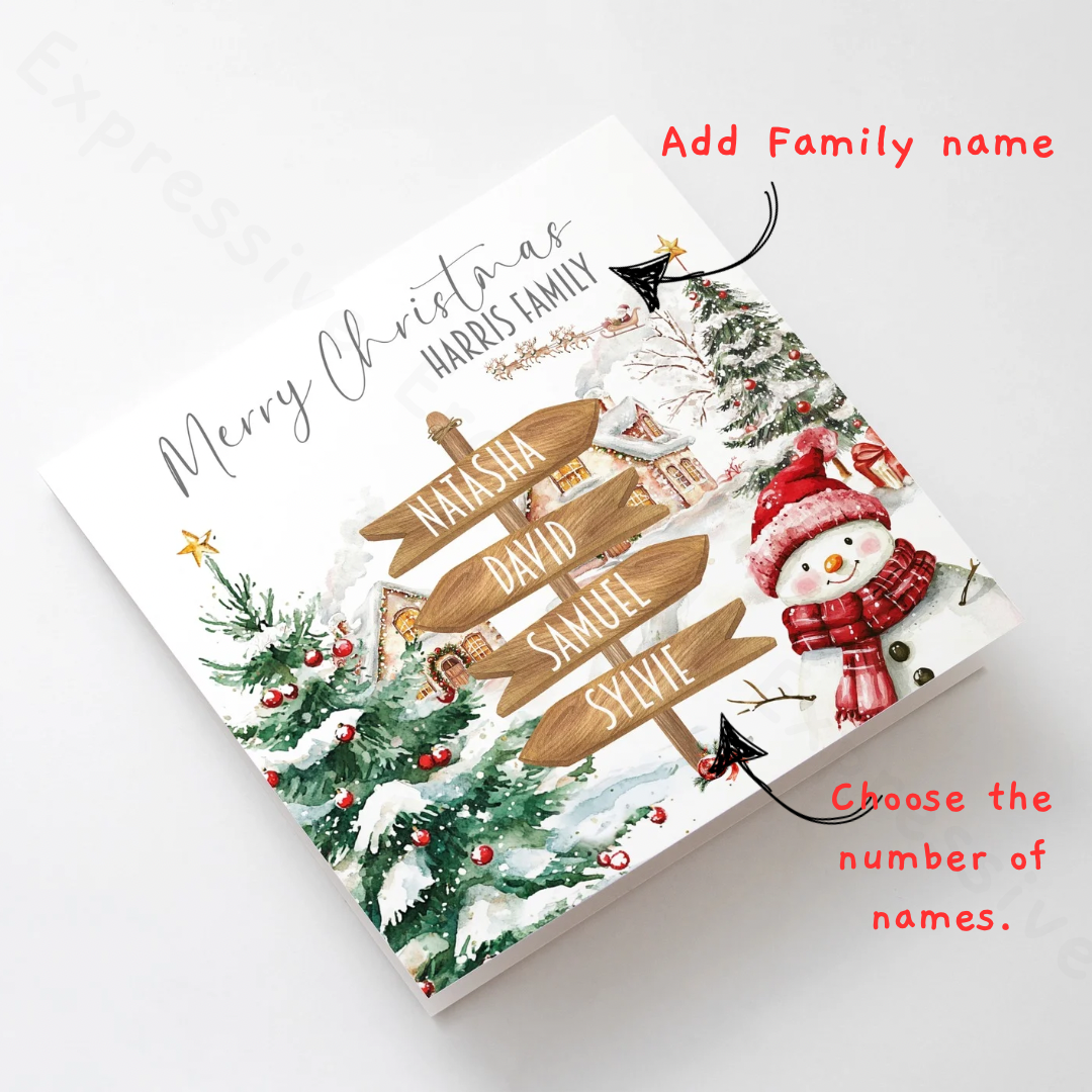 Personalised Family Christmas Card | Greeting Cards