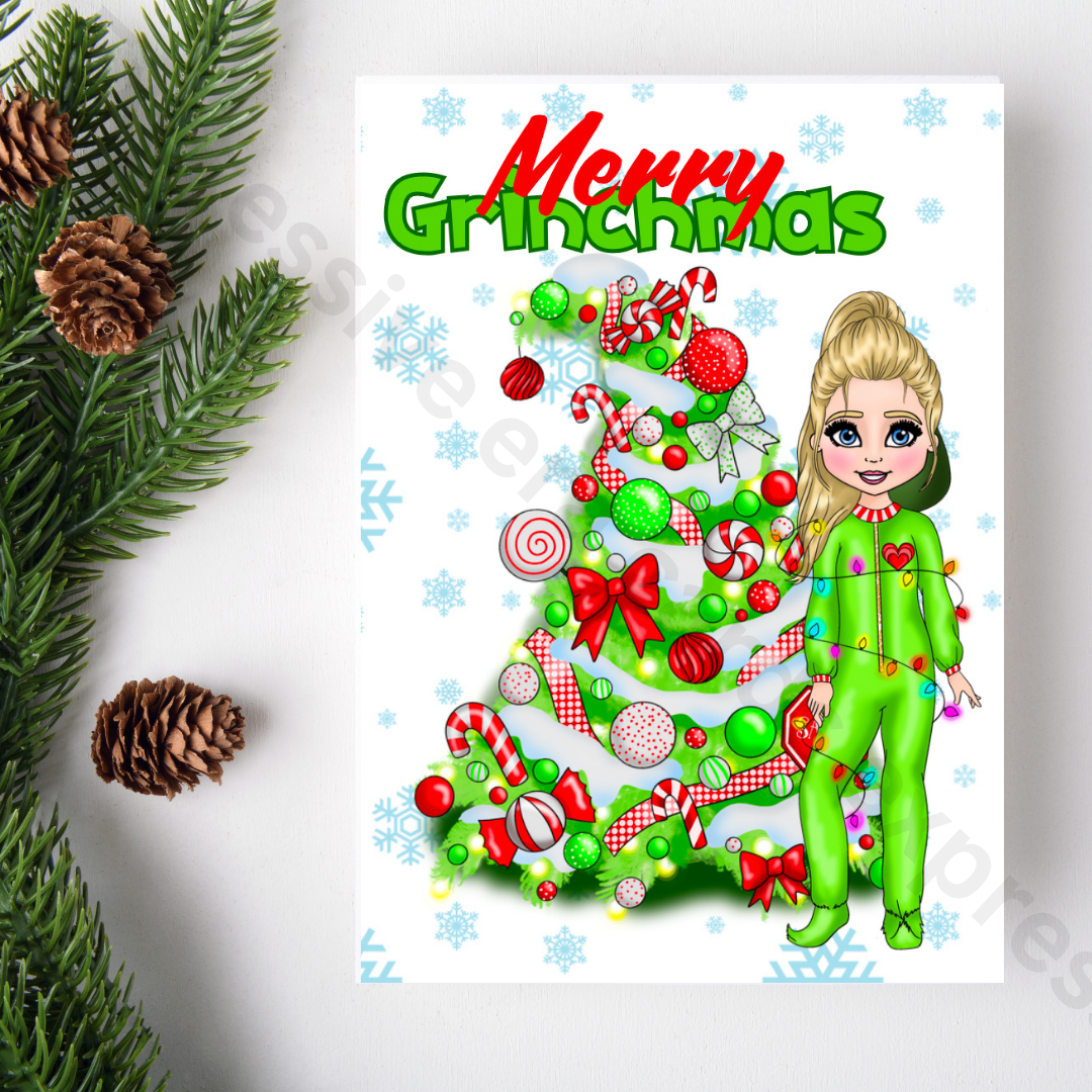 The Grinch Personalised Christmas Card | Merry Grinchmas | Greeting Cards