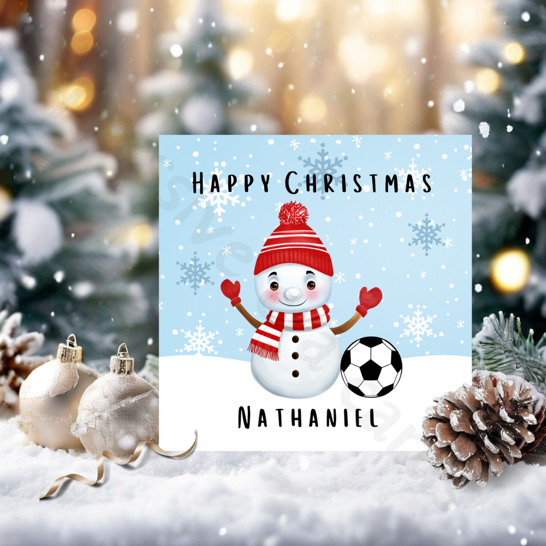 Football Christmas Card | Personalised Christmas Greeting Cards For Football Lovers