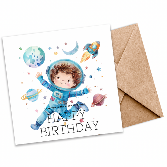 Eco Friendly Plantable Seeded Astronaut Birthday Card