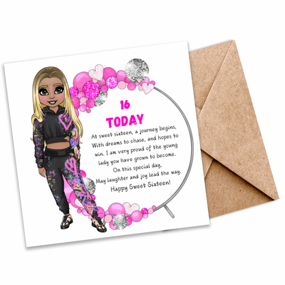 Customizable Eco-Friendly 16th Birthday Card for Girls | Plantable Seeded Card