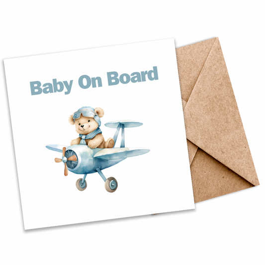 Baby Boy On Board Seeded Card