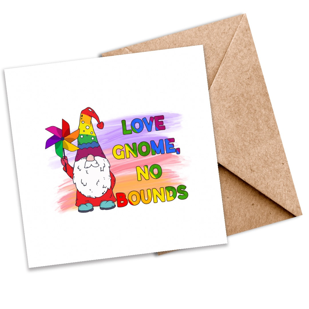 LGBTQ+ ‘Love Gnome No Bounds’ Seeded Card | Eco-Friendly Plantable Greeting