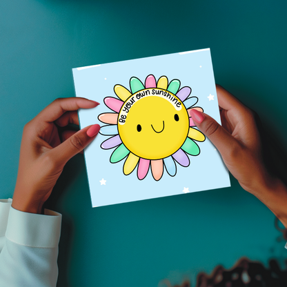 Be Your Own Sunshine” Seeded Well-Being Card - Eco-Friendly Plantable Greeting.