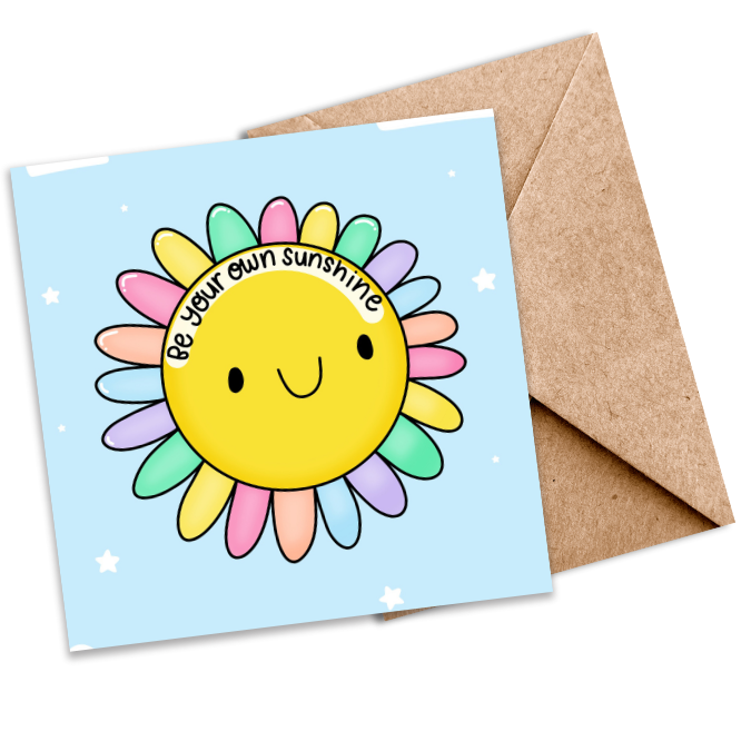 Be Your Own Sunshine” Seeded Well-Being Card - Eco-Friendly Plantable Greeting.