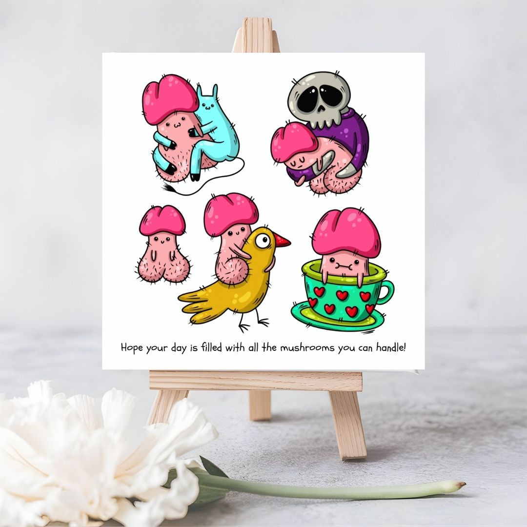 Hope Your Day Is Filled with All the Mushrooms You Can Handle Funny Rude | Eco-Friendly Plantable Card