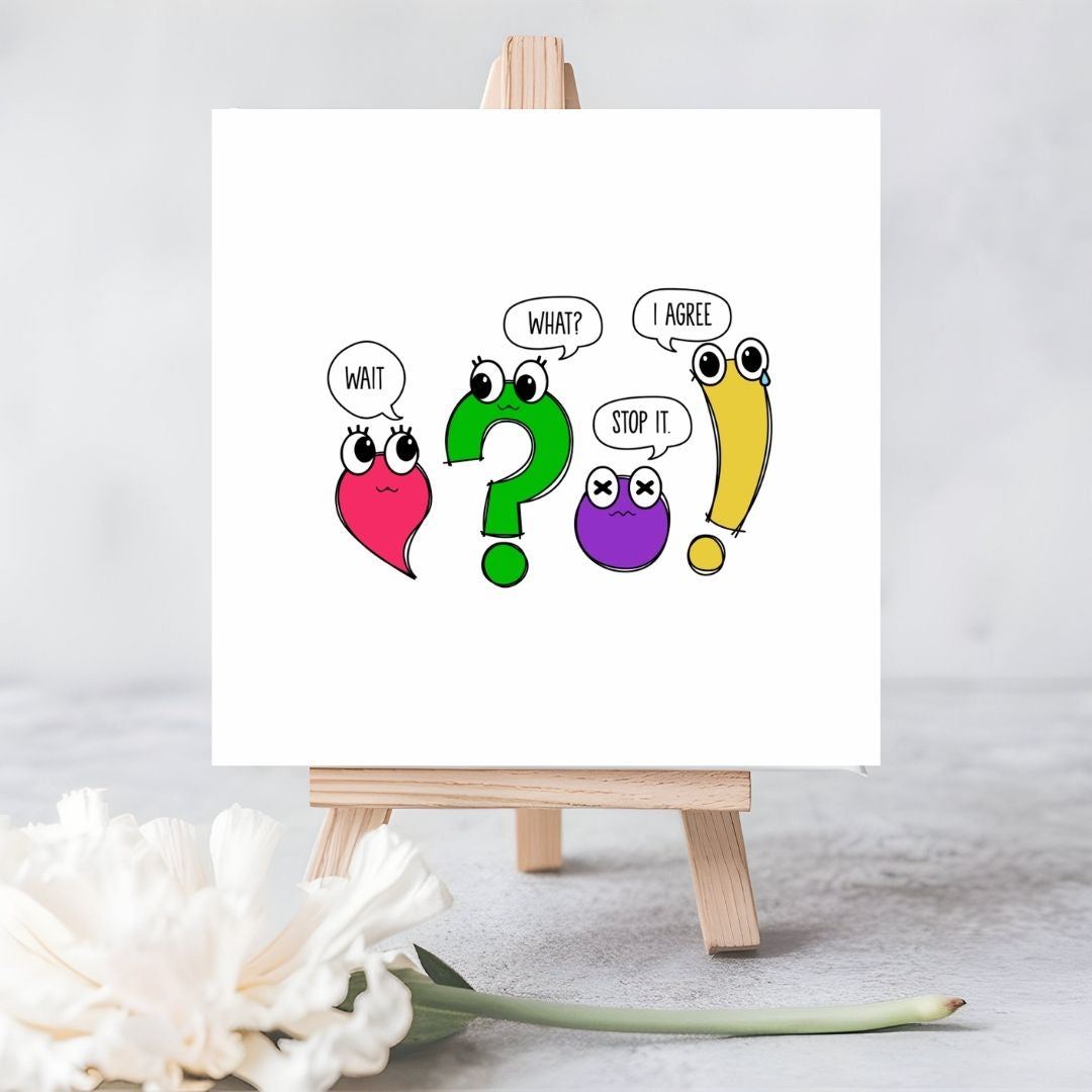 Wait, Why, What, How – Eco-Friendly Plantable Punctuation Marks Greeting Card