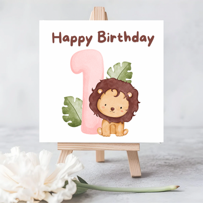 Eco-Friendly Safari Birthday Card for Kids | 1st & 2nd Birthday