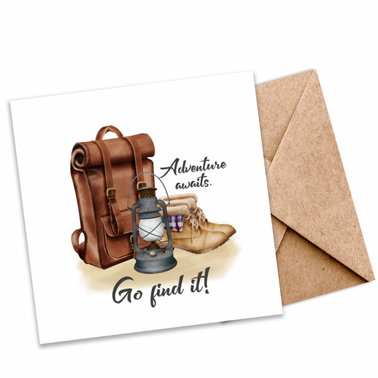 Eco-Friendly “Adventure Awaits” Seeded Card | Plantable Greeting Card for New Adventures and Retirement