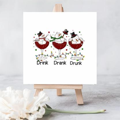 Drink, Drank, Drunk” Funny Christmas Seeded Card