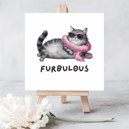 Adorable “Furbulous” Cat Seeded Card