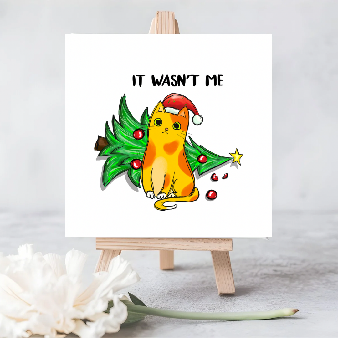 “It Wasn’t Me” Funny Mischievous Christmas Seeded Card