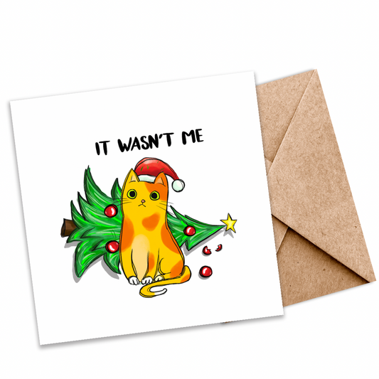 “It Wasn’t Me” Funny Mischievous Christmas Seeded Card