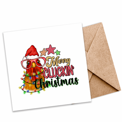 “Merry Cluckin’ Christmas” Funny Eco-friendly Seeded Card