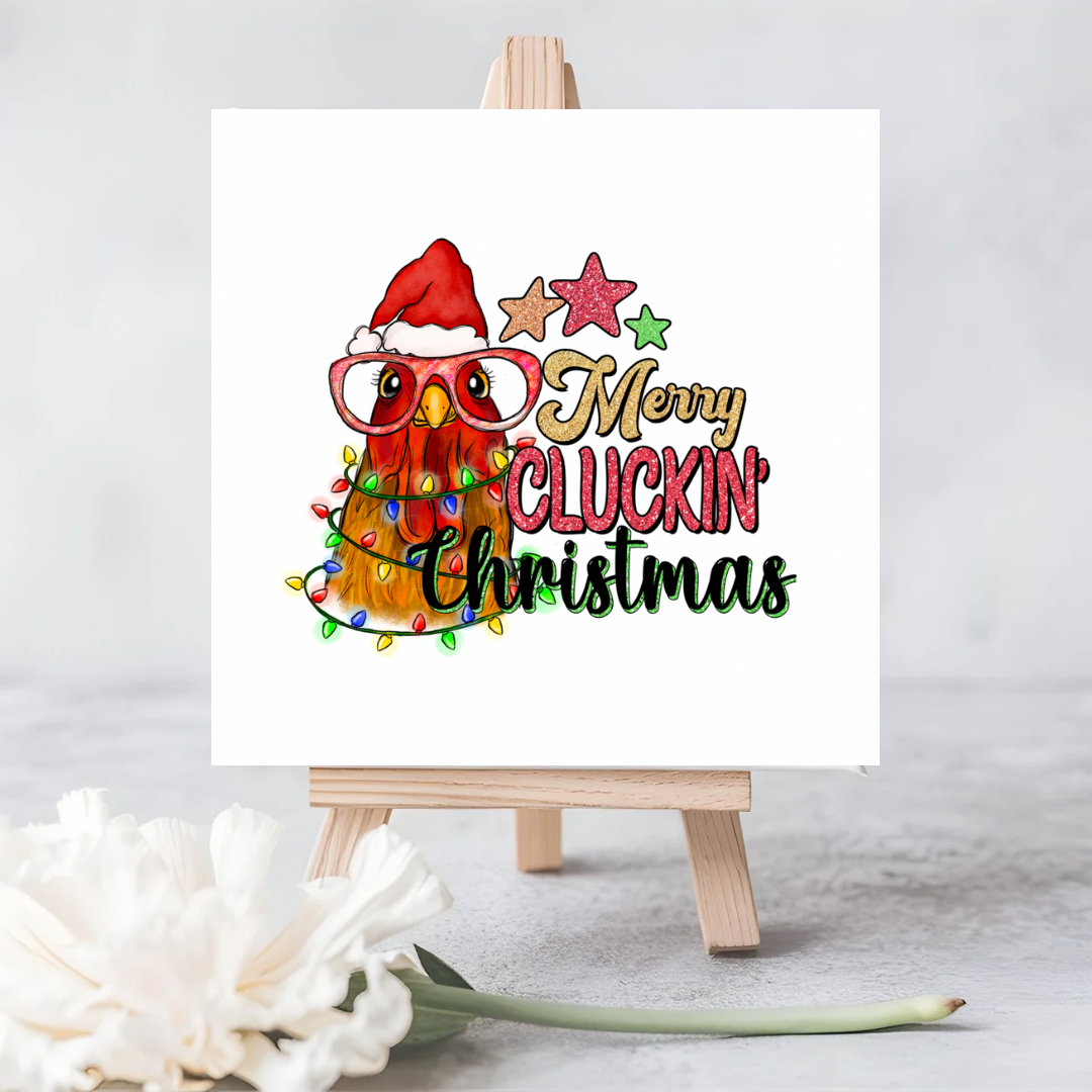 “Merry Cluckin’ Christmas” Funny Eco-friendly Seeded Card