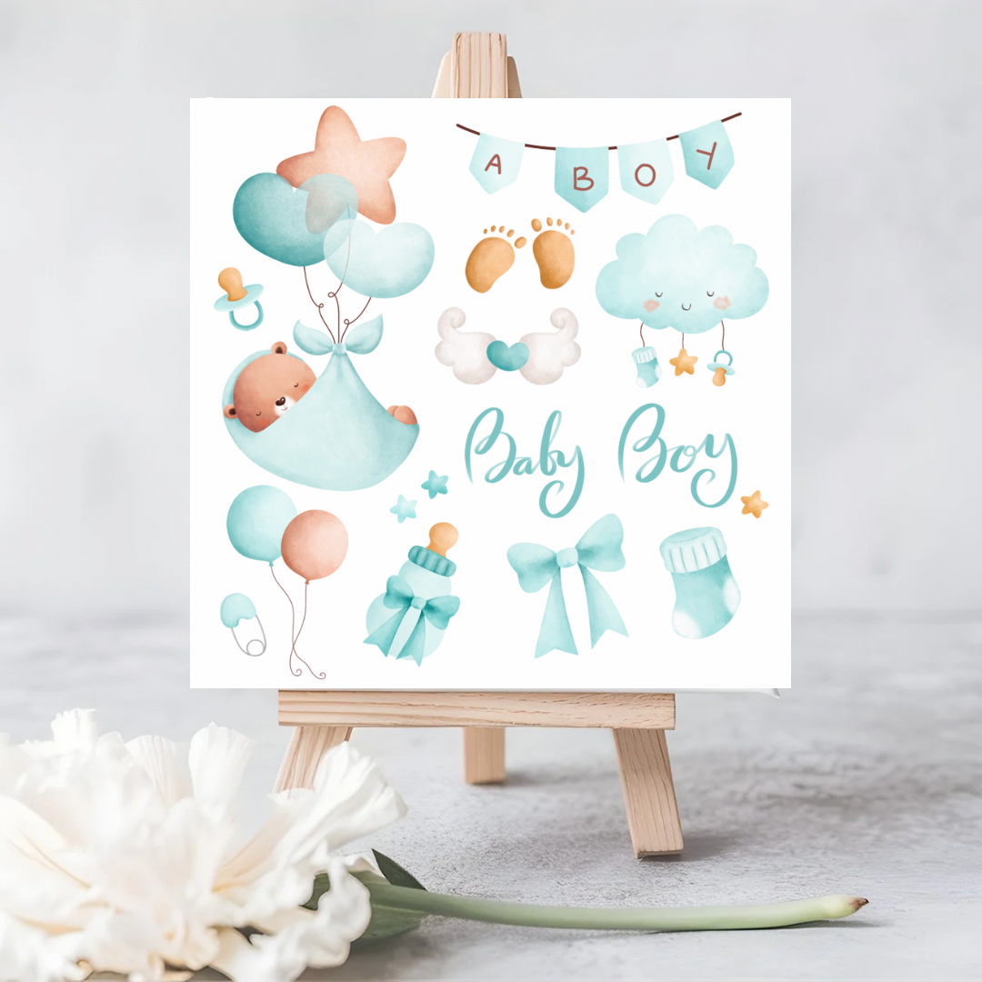 Baby Boy Seeded Card | Ideal for Celebrating Baby Showers and New Parents