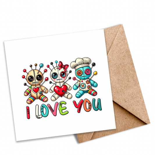 Unique Gothic Voodoo Doll Card  |Express Your Love with a Dark Twist