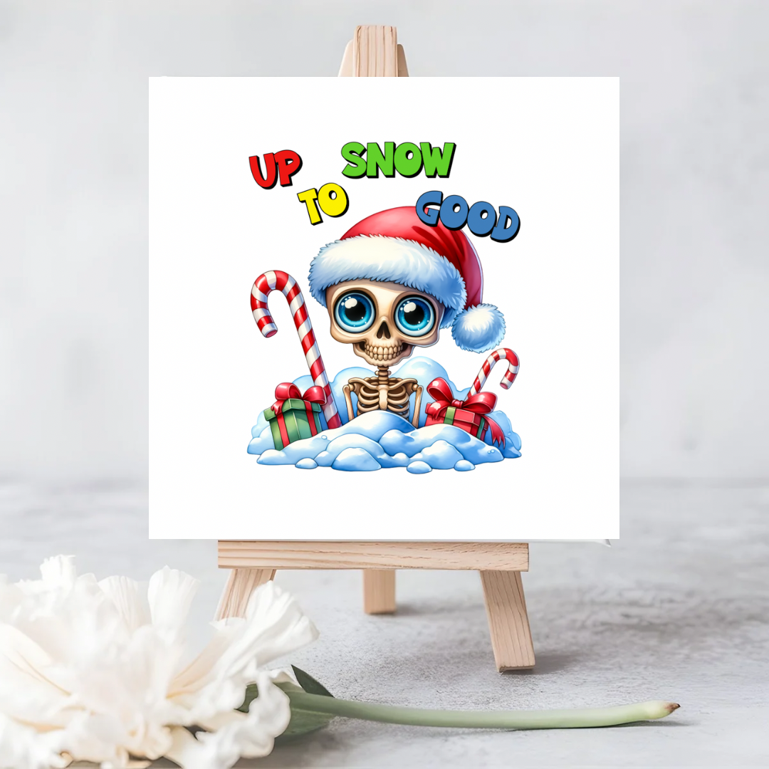 “Up to Snow Good” Eco-friendly Funny Christmas Card