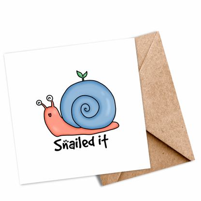 Playful “Snail It!” Seeded Card