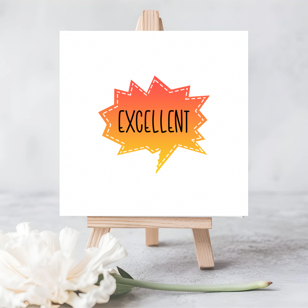 Motivational “Excellent” Seeded Card – Ideal for Celebrating Success and Special Moments