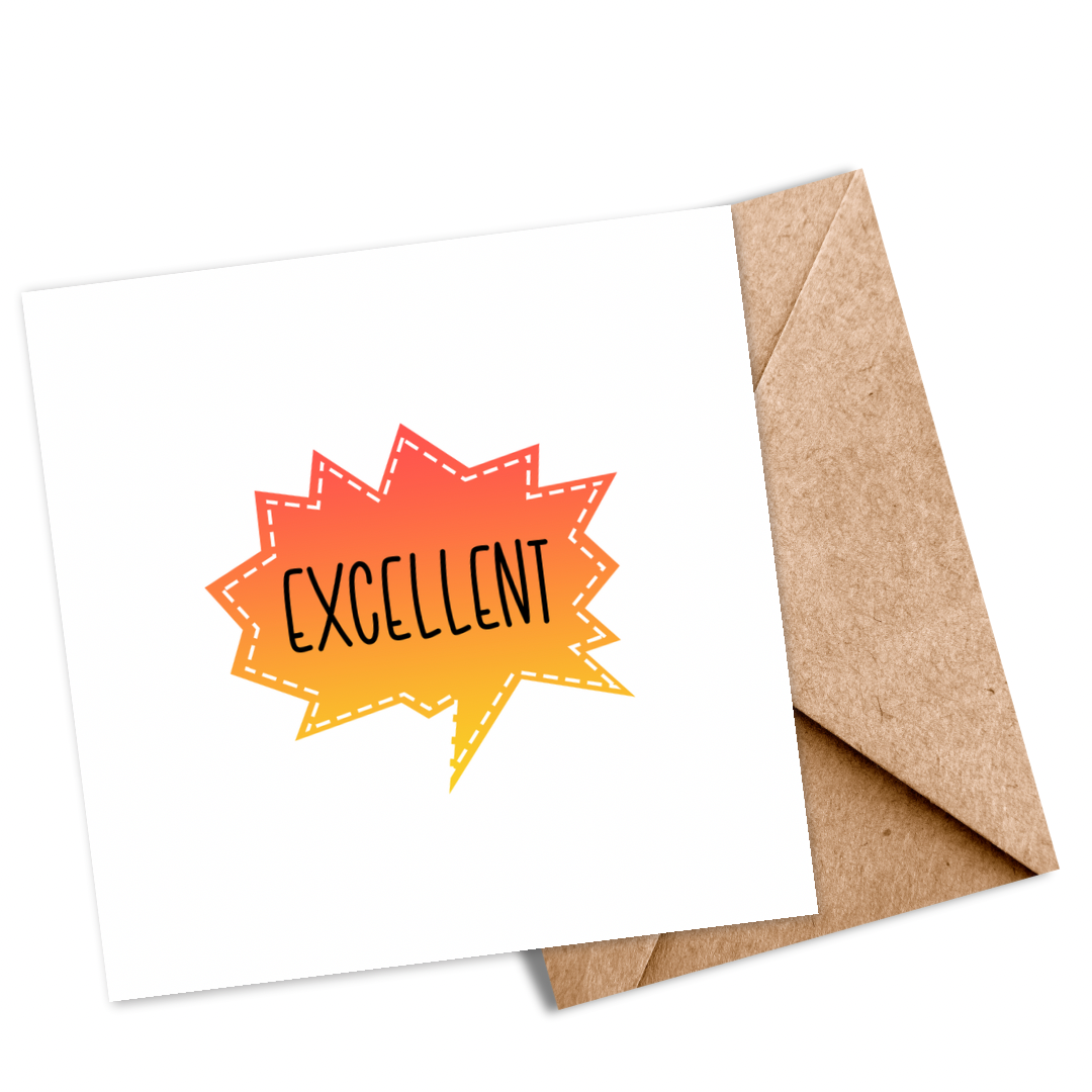 Motivational “Excellent” Seeded Card – Ideal for Celebrating Success and Special Moments