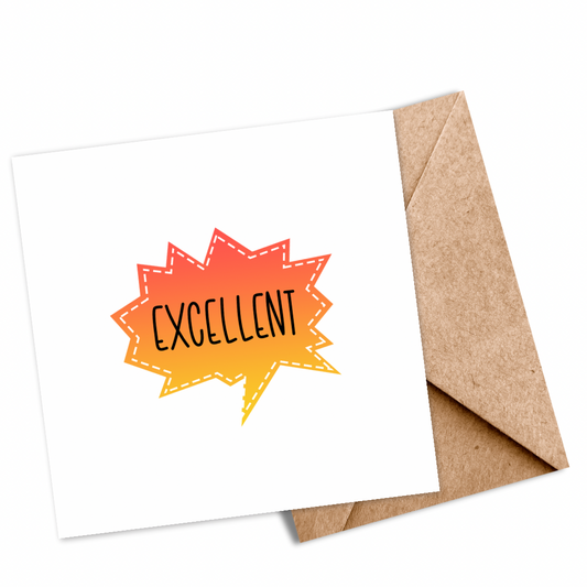 Motivational “Excellent” Seeded Card – Ideal for Celebrating Success and Special Moments