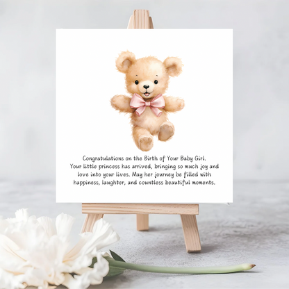 Congratulations on the Birth of Your Baby Girl Seeded Plantable Card