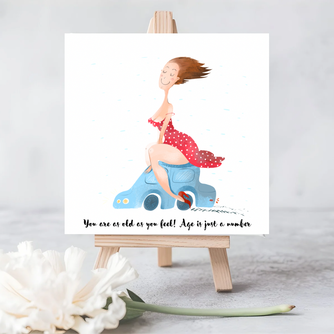 Age is Just a Number” Seeded Birthday Card | You’re Only as Old as You Feel!