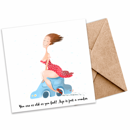 Age is Just a Number” Seeded Birthday Card | You’re Only as Old as You Feel!